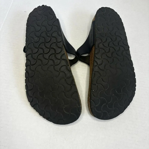 Birkenstock Sandals Women 9.5 Black Gizeh Birko Flor Thong Slip On Flats EU 40 - Picture 3 of 4